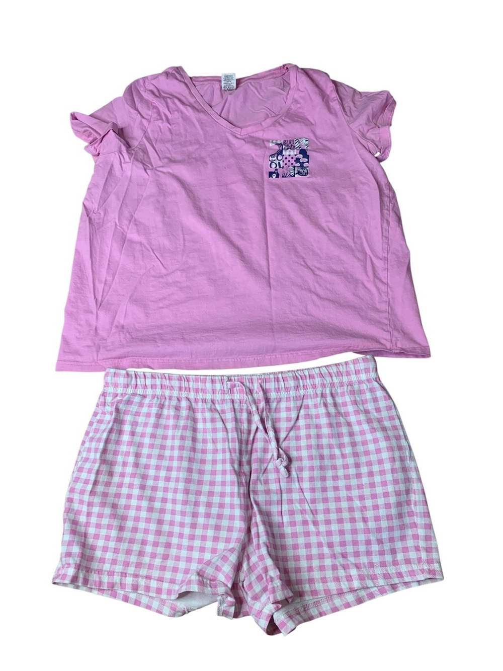 ⚡️LVER la Vie en Rose Pink Gingham Pajama Short Set Size Medium